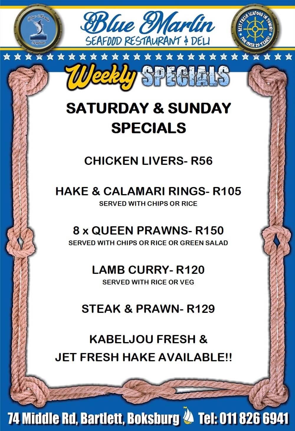 Blue Marlin Seafood Restaurant - Boksburg - Jamii